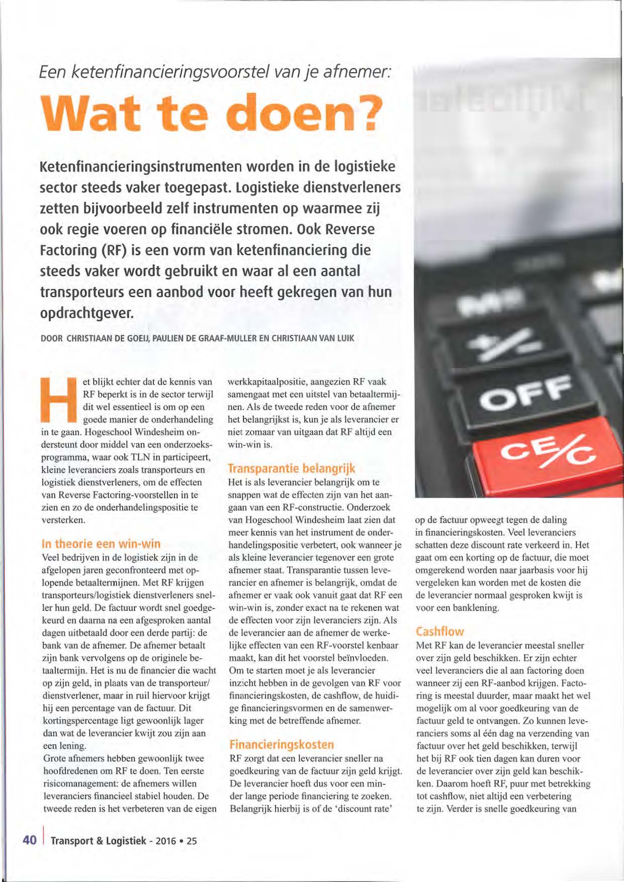 201612 transport  logistiek een ketenfinancieringsvoorstel van je afnemer wat te doen klein pagina 1